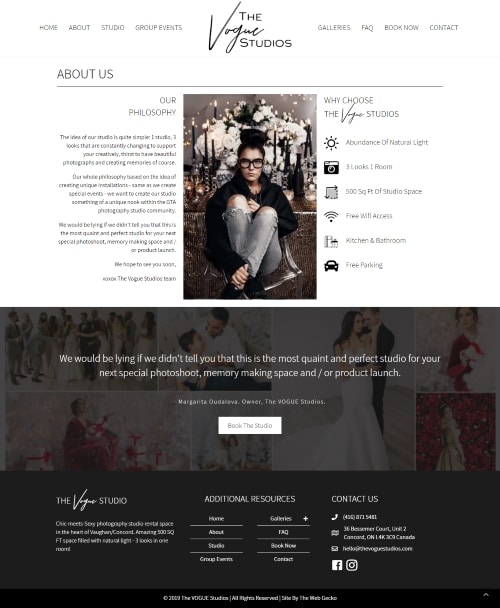 Vogue Studio web design